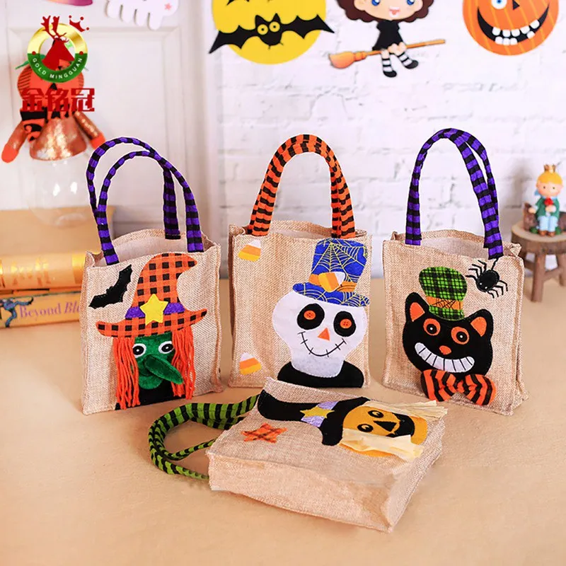halloween gift bag durable handbag candy pouch halloween pumpkin