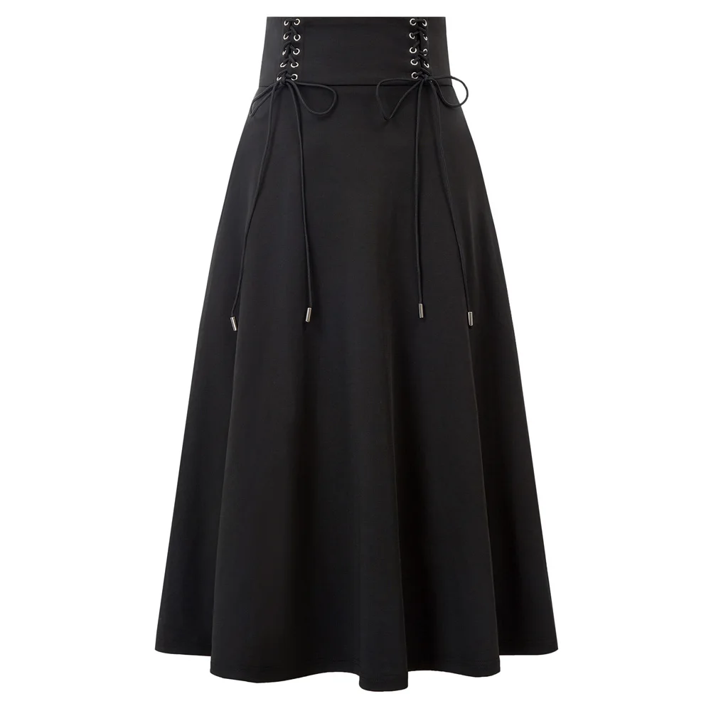 Women's long skirt vintage retro solid color punk rock gothic Lace-up Front Skirt High Waist Flared A-Line skirts Elegant Casual
Women's long skirt vintage retro solid color punk rock gothic Lace-up Front Skirt High Waist Flared A-Line skirts Elegant Casual
