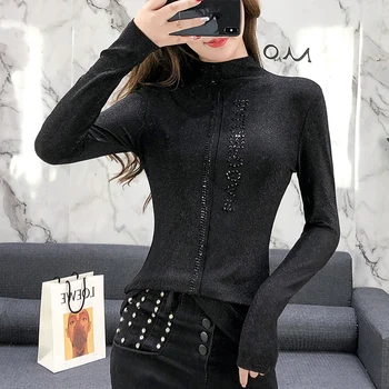 2020 New Spring Autumn Sexy Shiny Diamonds T-shirt Tops European Clothes Camiseta Mujer Bottoming Shirt Bright Gold Tees T01206
2020 New Spring Autumn Sexy Shiny Diamonds T-shirt Tops European Clothes Camiseta Mujer Bottoming Shirt Bright Gold Tees T01206