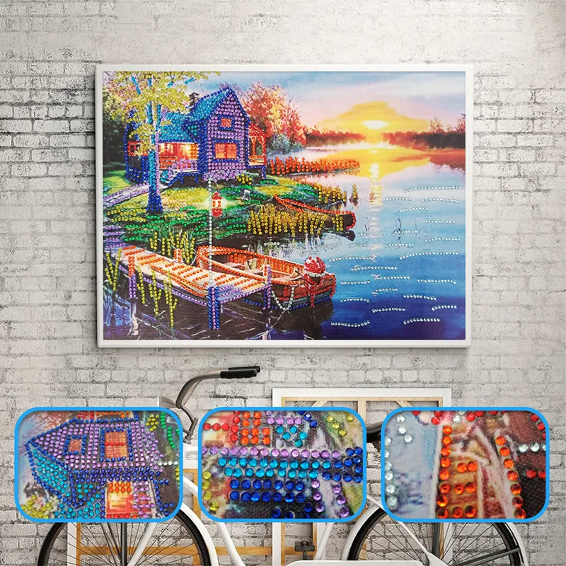 Shaped Diamond Painting DIY 5D Part Drill Cross Stitch Kit Crystal Animal Sunrise Seascape Landscape Pattern Embroidery Art | Дом и сад