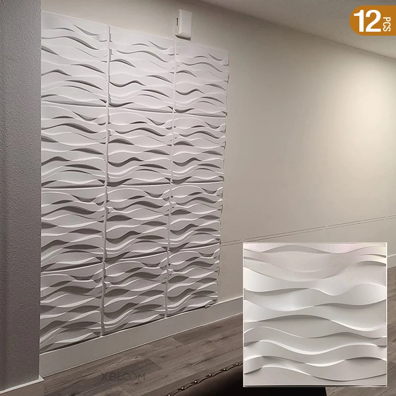 

12 шт. 50x50 см волнистые линии, 3D фотообои с рисунком, настенная плитка, 3D Наклейка на стену, обои для гостиной, водонепроницаемые обои для ванной и кухни