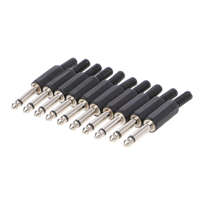 10 Pcs 6.35mm Male 1/4" Mono Jack Audio Plug Connector Jack Adapter
10 Pcs 6.35mm Male 1/4" Mono Jack Audio Plug Connector Jack Adapter