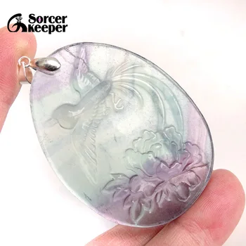 Real Hand-carved Natural Multicolor Rainbow Fluorite Crystal Gem Stone Pendant Beads for Jewelry Making DIY Jewellery BD163
Real Hand-carved Natural Multicolor Rainbow Fluorite Crystal Gem Stone Pendant Beads for Jewelry Making DIY Jewellery BD163