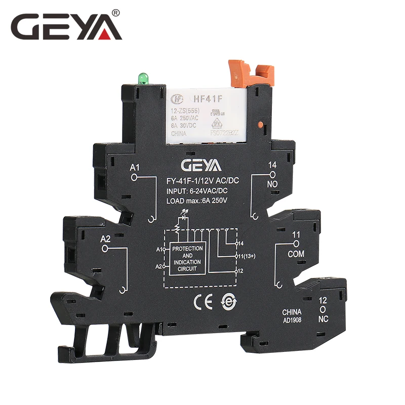 Description Picture 5 of item1PCS GEYA 6.2mm Slim Relay Module 41F Integrated PCB Mount Power Relay 12VACDC 24VACDC 48VACDC 110VAC 230VAC