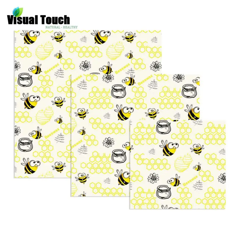 Visual Touch Bee Print Cloth 3 Sizes Beeswax Wrap Organic Reusable Food Wraps Eco Friendly Storage Natural Zero Waste Non Toxic
Visual Touch Bee Print Cloth 3 Sizes Beeswax Wrap Organic Reusable Food Wraps Eco Friendly Storage Natural Zero Waste Non Toxic