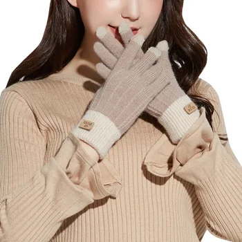 Gloves Women Winter Plus Velvet Thickening Mittens Warm Touch Screen Lattice Color Matching Knitted Gloves
Gloves Women Winter Plus Velvet Thickening Mittens Warm Touch Screen Lattice Color Matching Knitted Gloves