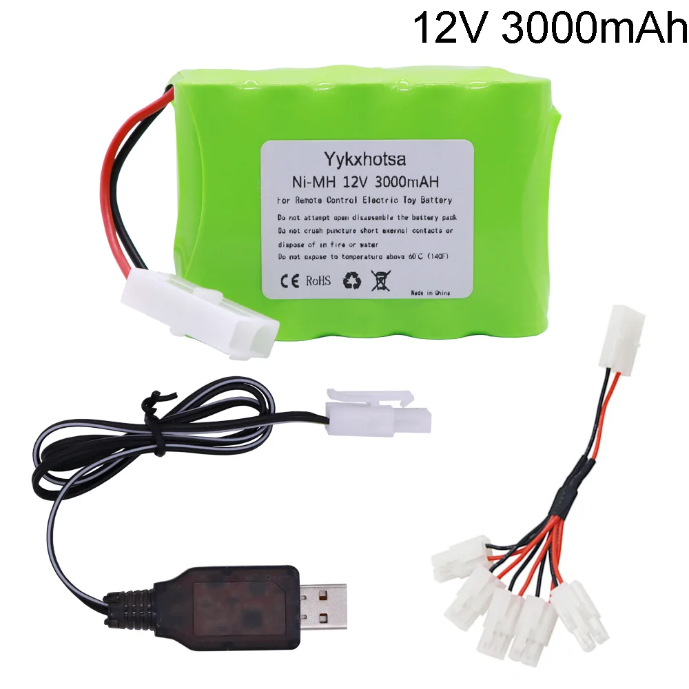 Аккумуляторная батарея tiiya 12 В 3000 мАч Ni-MH с USB зарядным устройством 10x AA для