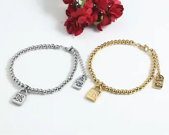 Fashion Women Men Silver Color Gold Stainless Steel Roud Ball Bead Heart key UNO de50 Two Lock Bracelet Jewelry Christmas Gift
Fashion Women Men Silver Color Gold Stainless Steel Roud Ball Bead Heart key UNO de50 Two Lock Bracelet Jewelry Christmas Gift