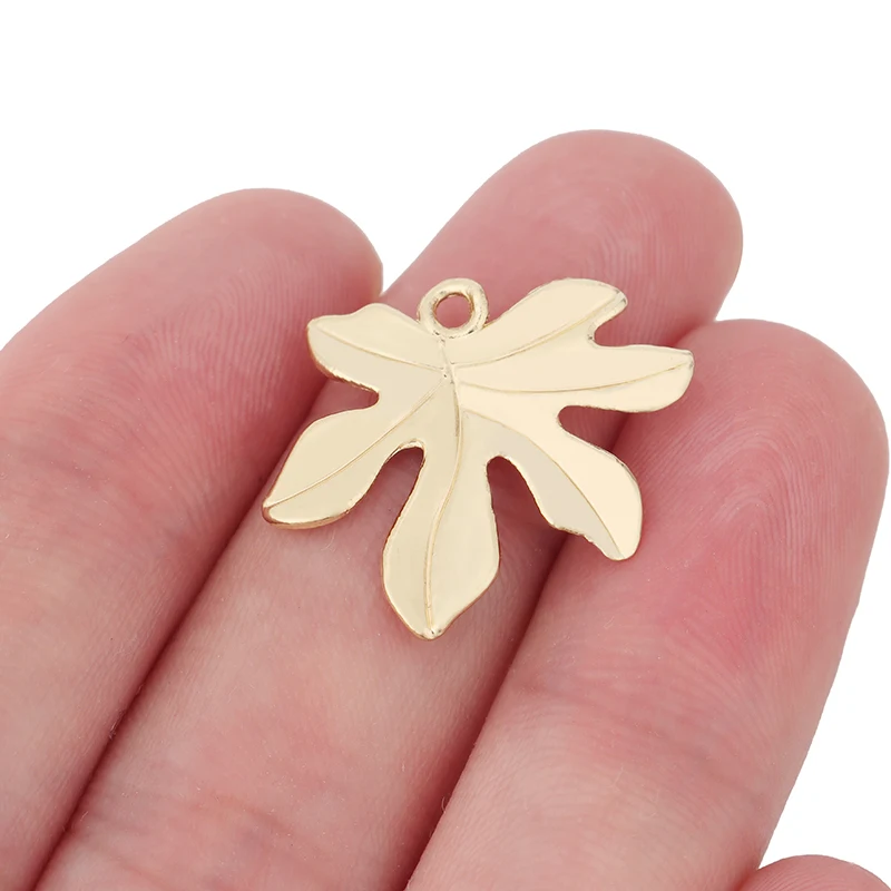

10 x Gold Color Maple Leaf Charms Pendants for DIY Earrings Necklace Jewelry Making Findings Accessories 21x25mm