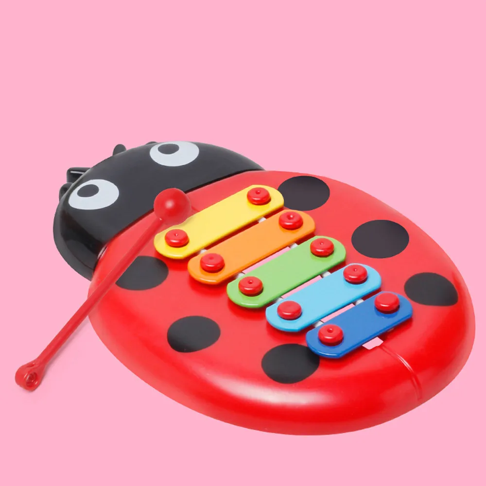 Фото Детская музыкальная игрушка красочная Божья коровка Детский ксилофон 8 нот