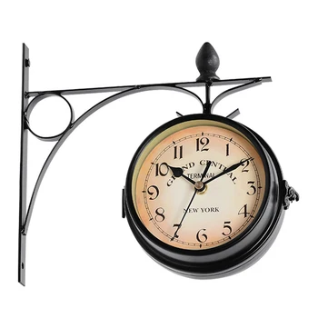 Hanging Station Garden European Style Wall Clock Retro Coffee Bar Decoration Metal Vintage Battery Powered Double Sided Outdoor
Hanging Station Garden European Style Wall Clock Retro Coffee Bar Decoration Metal Vintage Battery Powered Double Sided Outdoor