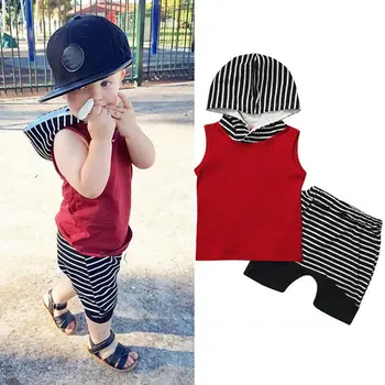 Summer Toddler Kids Baby Boy Sleeveless Hooded Tops+Striped Pants 2pcs Summer Outfit 0-4 Years
Summer Toddler Kids Baby Boy Sleeveless Hooded Tops+Striped Pants 2pcs Summer Outfit 0-4 Years
