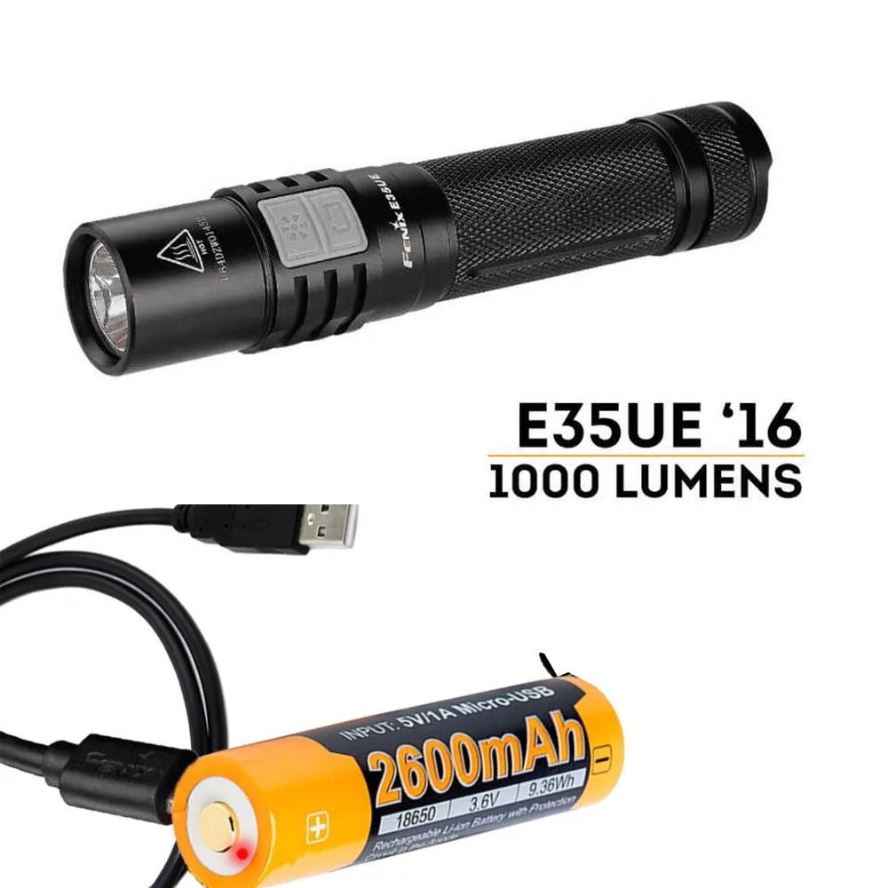 Fenix E35 2016 Ultimate Edition (E35UE) 1000 люмен CREE XM-L2 U2 светодиодный фонарик ARB-L18-2600U литий-ионный