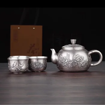 Fine Silver 999 Sterling Silver Tea Sets Blossoming Silver Teapot Tea Kung Fu Tea Kettle
Fine Silver 999 Sterling Silver Tea Sets Blossoming Silver Teapot Tea Kung Fu Tea Kettle