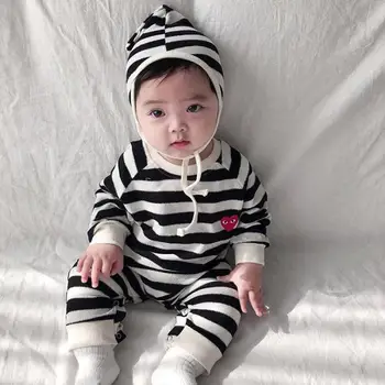 2020 New Autumn Long Sleeve Baby Clothes Boys Rompers And Hat Fashion Girls Striped Jumpsuit Cotton Soft Infant Outerwear
2020 New Autumn Long Sleeve Baby Clothes Boys Rompers And Hat Fashion Girls Striped Jumpsuit Cotton Soft Infant Outerwear