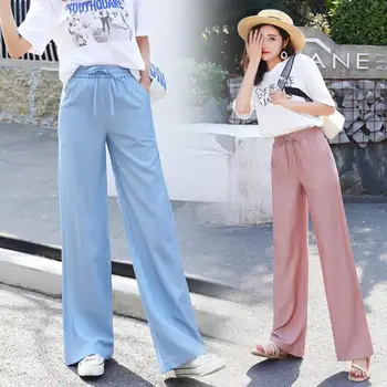 2020 Summer Spring New Fashion Tide Black Casual Loose Elastic Waist High Pleated Wide Leg Women Solid Loose Pants pantalones
2020 Summer Spring New Fashion Tide Black Casual Loose Elastic Waist High Pleated Wide Leg Women Solid Loose Pants pantalones