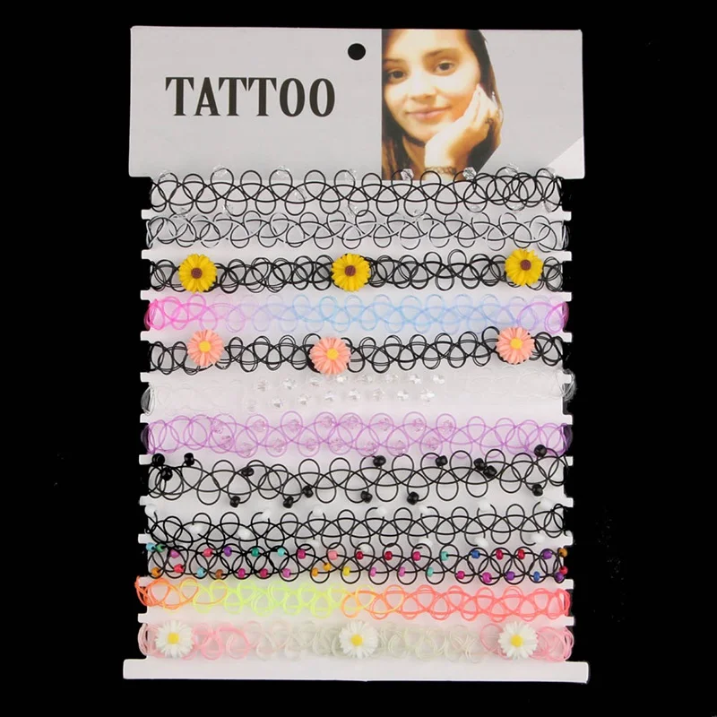 12Pcs/Set Fish Line Chokers Tattoo Rainbow Chokers Vintage Flower Girls Stretch Gothic Punk Elastic Collares Women Jewelry
12Pcs/Set Fish Line Chokers Tattoo Rainbow Chokers Vintage Flower Girls Stretch Gothic Punk Elastic Collares Women Jewelry