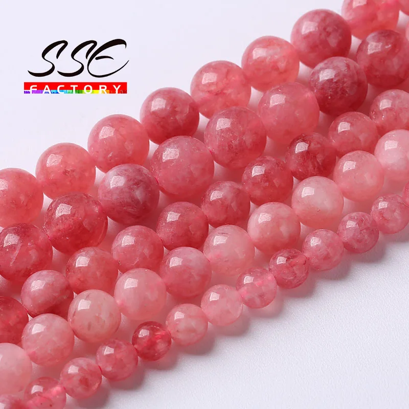 Strawberry Crystal Quartz Beads Pink Angelite Round Loose Stone Beads for Jewelry Making DIY Bracelet Accessories 4 6 8 10mm 15" 
Strawberry Crystal Quartz Beads Pink Angelite Round Loose Stone Beads for Jewelry Making DIY Bracelet Accessories 4 6 8 10mm 15"