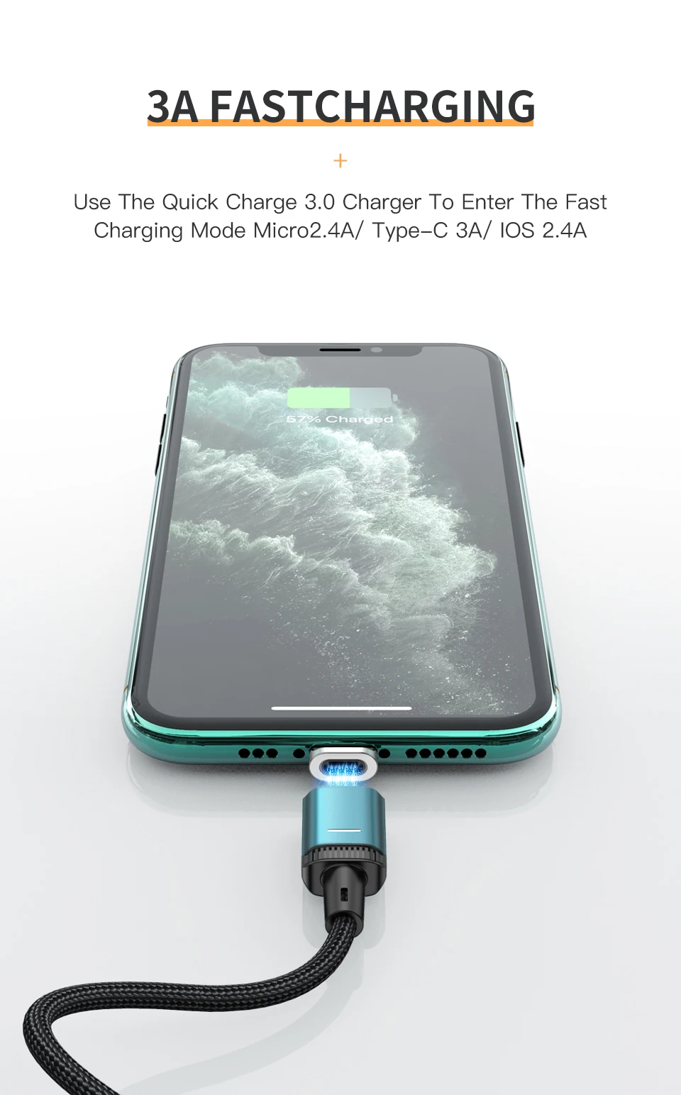3A Magnetic Charging Cable 3 in 1 Kuulaa
