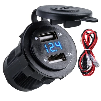12V/24 Dual USB Port Car Cigarette Lighter Socket Plug LED Voltmeter Waterproof Support To Install In Motorbike Truck Tractor
12V/24 Dual USB Port Car Cigarette Lighter Socket Plug LED Voltmeter Waterproof Support To Install In Motorbike Truck Tractor