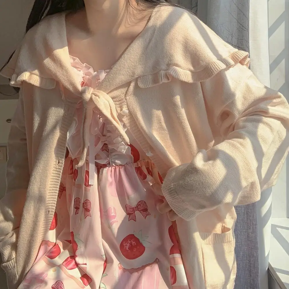 Japanese Preppy Style Peter Pan Collar Sweaters 2020 Autumn New Kawaii Long Sleeve Knitting Cardigan Girls Knitted Cardigan Jack
Japanese Preppy Style Peter Pan Collar Sweaters 2020 Autumn New Kawaii Long Sleeve Knitting Cardigan Girls Knitted Cardigan Jack