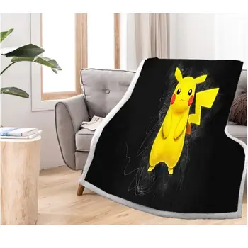Anime Pikachu Blanket for Bed Sofa Winter Warm Thick Blanket Cartoon Blanket Kids Bedding Sherpa Fleece Home Blanket 150x200cm
Anime Pikachu Blanket for Bed Sofa Winter Warm Thick Blanket Cartoon Blanket Kids Bedding Sherpa Fleece Home Blanket 150x200cm