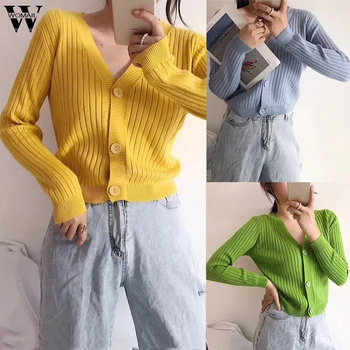 Womail Women Sweater Short Cardigan Korean Single Breasted Long Sleeve Sweaters Female 2020 Autumn Spring Cardigans Women
Womail Women Sweater Short Cardigan Korean Single Breasted Long Sleeve Sweaters Female 2020 Autumn Spring Cardigans Women