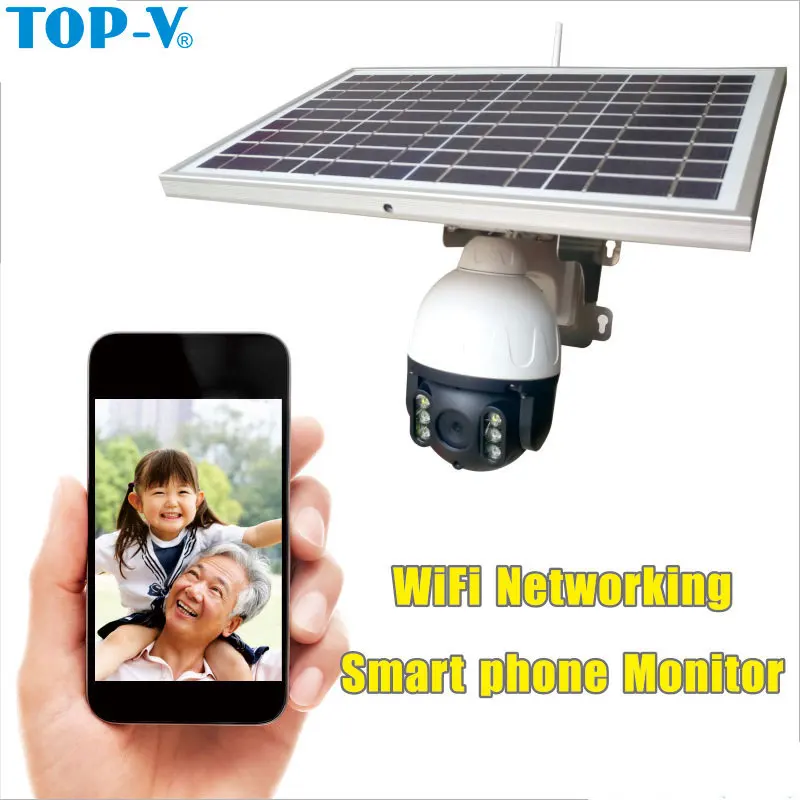 TOP-V Solar Power IP Camera 1080P WiFi Camera 4X Zoom 2 Way Audio Waterproof Wireless Outdoor Wireless Security Cameras
TOP-V Solar Power IP Camera 1080P WiFi Camera 4X Zoom 2 Way Audio Waterproof Wireless Outdoor Wireless Security Cameras