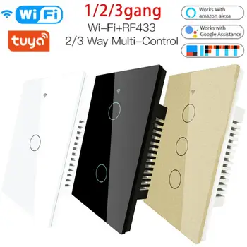 1/2/3 Gang Light Switch Wifi Touch Switch Tuya Switch Wall Touch For Alexa Google Home Tuya App 433RF Remote Smart Home
1/2/3 Gang Light Switch Wifi Touch Switch Tuya Switch Wall Touch For Alexa Google Home Tuya App 433RF Remote Smart Home