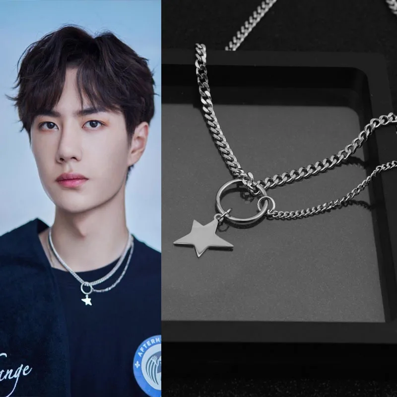 Harajuku Pentagram Star Circle Pendant Asymmetrical Chain Necklace Women Men Stainless Steel Hip Hop Jewelry
Harajuku Pentagram Star Circle Pendant Asymmetrical Chain Necklace Women Men Stainless Steel Hip Hop Jewelry