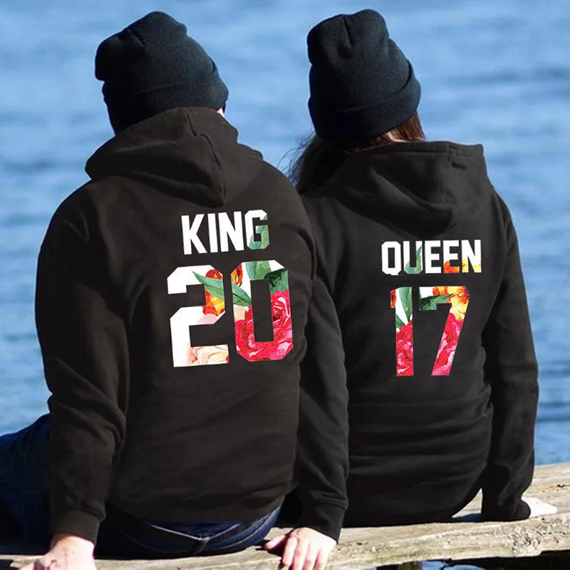 Women Full Sleeve QUEEN Poker Couple Hoodies