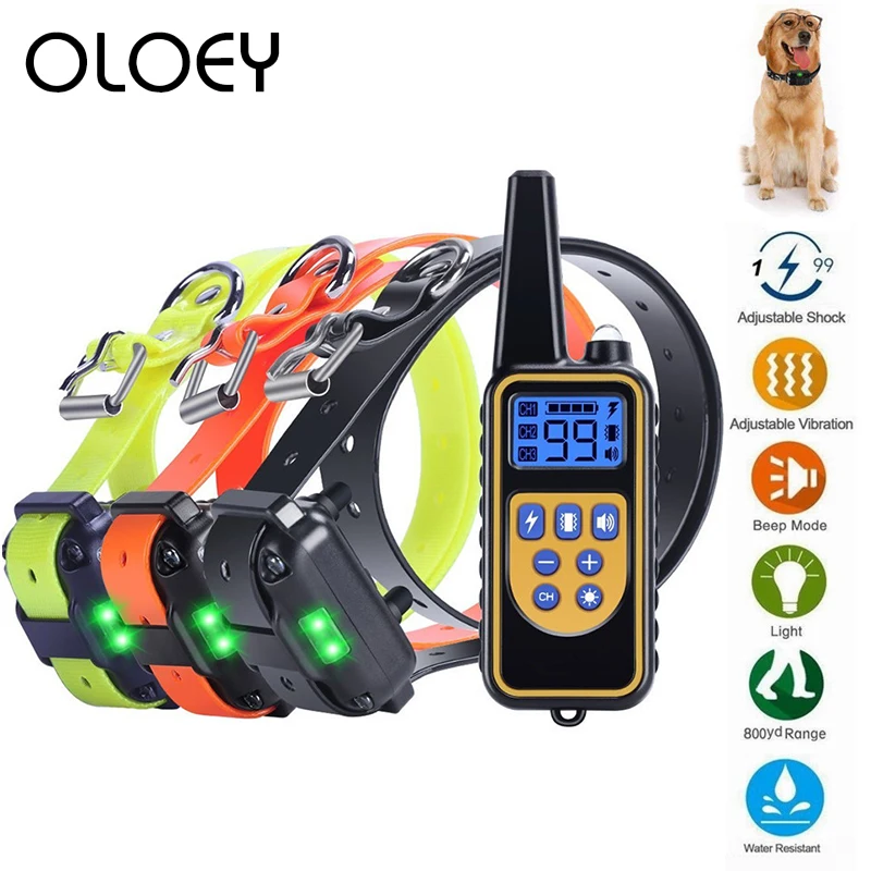 800m Electric Dog Training Collar All Size Shock Vibration Sound Waterproof Remote Control 3 Training Collars Anti-bark Device
800m Electric Dog Training Collar All Size Shock Vibration Sound Waterproof Remote Control 3 Training Collars Anti-bark Device