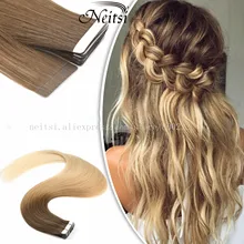 Neitsi Tape Hair Natural Straight Human Hair Extension 12"-28" Double Side Skin Weft Seamless Adhesive tape on Hair Omber Color 
Neitsi Tape Hair Natural Straight Human Hair Extension 12"-28" Double Side Skin Weft Seamless Adhesive tape on Hair Omber Color