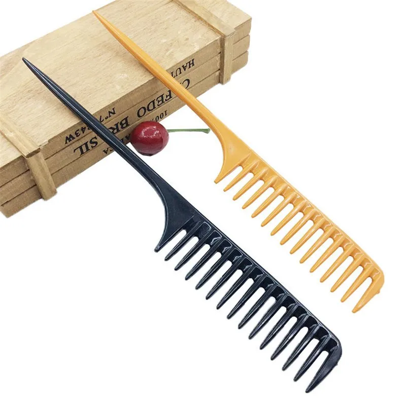 

1 Pc 2 Colors Professional Tip Tail Comb for Salon Barber Section Hair Brush Hairdressing Tool DIY Hair Wide Teeth Combs