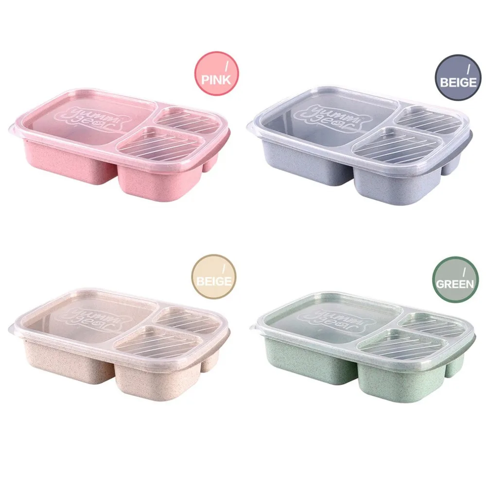 4 Colors Wheat StrawLunch Bento Box 3 Grids With Lid Microwave Food Box Storage Container Dinnerware Set
4 Colors Wheat StrawLunch Bento Box 3 Grids With Lid Microwave Food Box Storage Container Dinnerware Set