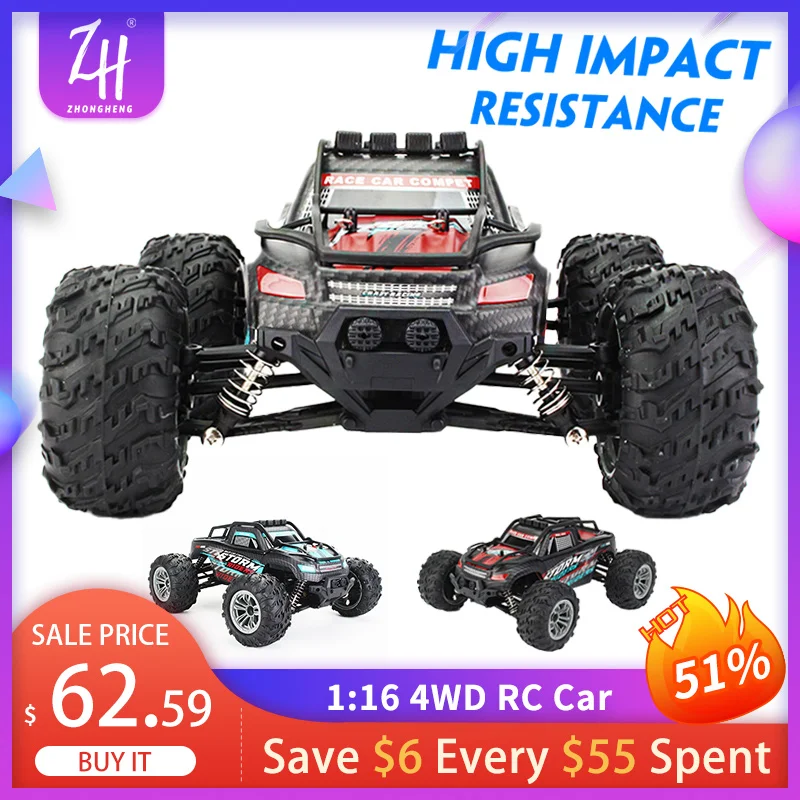 1:16 4WD RC Car 2.4G High Speed Off-Road RC Trucks Remote Control Racing Vehicle 4x4 Brushless Motor Driving Car Toys Boys Kids
1:16 4WD RC Car 2.4G High Speed Off-Road RC Trucks Remote Control Racing Vehicle 4x4 Brushless Motor Driving Car Toys Boys Kids