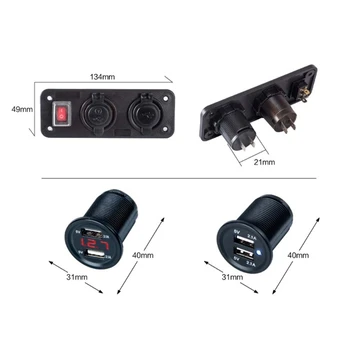 12V 24V 4 USB Charger Adapter LED Voltmeter With Switch Panel for Car Boat Truck qyh
12V 24V 4 USB Charger Adapter LED Voltmeter With Switch Panel for Car Boat Truck qyh