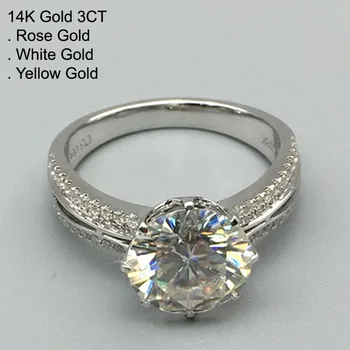 14K White Gold 3 Carat Moissanite Diamond Ring Women Round Trendy 2 Rows Wedding Party Engagement Anniversary Ring 3 Ct D Color 
14K White Gold 3 Carat Moissanite Diamond Ring Women Round Trendy 2 Rows Wedding Party Engagement Anniversary Ring 3 Ct D Color