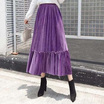 High Waist Muslim Pleated Skirt Women Solid Color Chic Arab Sweat Wrinkle ankle-length velvet Skirts Musulman Islamic Clothing
High Waist Muslim Pleated Skirt Women Solid Color Chic Arab Sweat Wrinkle ankle-length velvet Skirts Musulman Islamic Clothing