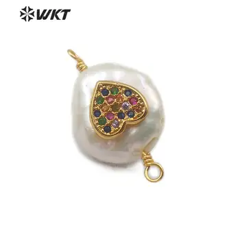 WT-MC272 heart shape cubic zirconia pave Connector freshwater pearl Connector charm double hoops colorful Necklace Pendant
WT-MC272 heart shape cubic zirconia pave Connector freshwater pearl Connector charm double hoops colorful Necklace Pendant