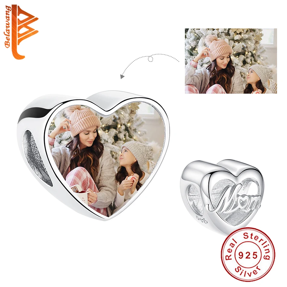 Real 925 Sterling Silver Forever Love Mom Custom Photo Heart Charm Bead Fit Original Bracelet Christmas Jewelry Mother Gift
Real 925 Sterling Silver Forever Love Mom Custom Photo Heart Charm Bead Fit Original Bracelet Christmas Jewelry Mother Gift