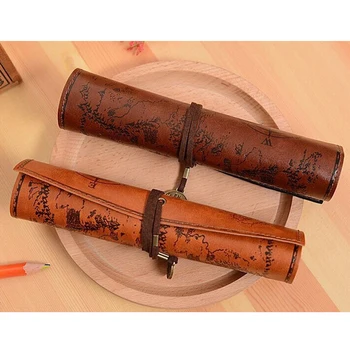 1PCS Vintage Retro Treasure Map Pencil Cases Luxury Roll Leather PU Pen Bag Pouch For Stationery School Supplies Random Color 
1PCS Vintage Retro Treasure Map Pencil Cases Luxury Roll Leather PU Pen Bag Pouch For Stationery School Supplies Random Color