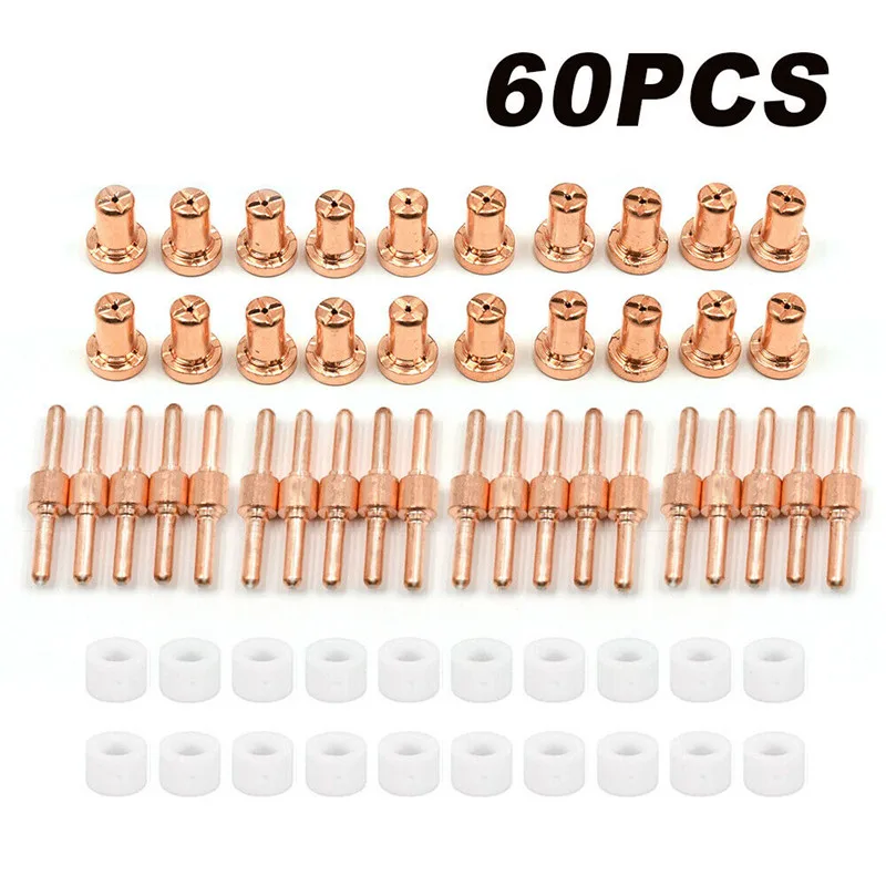 60Pcs Plasma Cutter Tips Nozzle Consumables Extended for LG-40 PT-31 Torch CUT40 CUT50
60Pcs Plasma Cutter Tips Nozzle Consumables Extended for LG-40 PT-31 Torch CUT40 CUT50