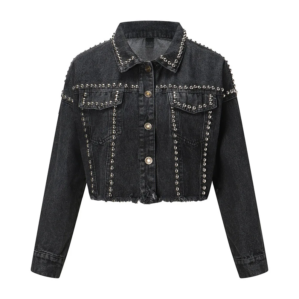 2020 Spring Rivet Denim Jacket Women Short Coat Gothic Jeans Jackets Oversize Spring Outwear Goth Punk Fashion Streetwear Coats
2020 Spring Rivet Denim Jacket Women Short Coat Gothic Jeans Jackets Oversize Spring Outwear Goth Punk Fashion Streetwear Coats