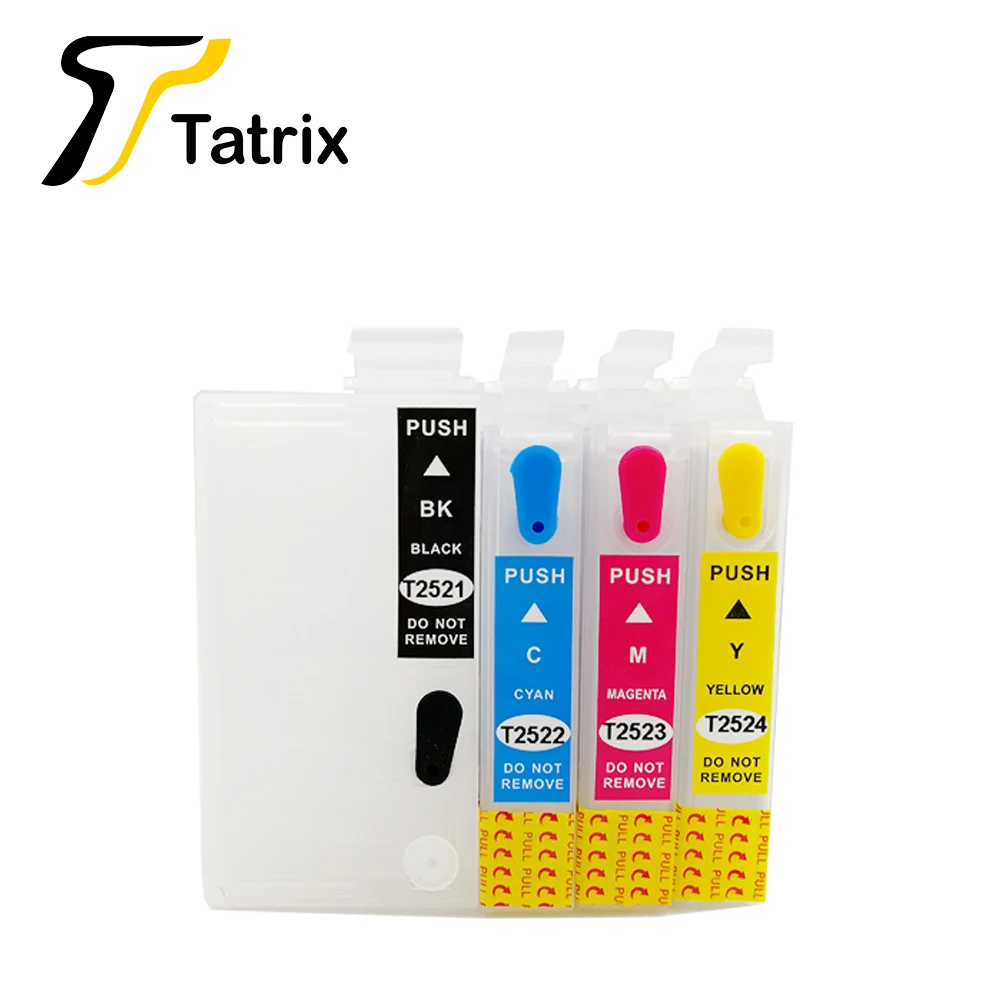 Tatrix T252XL Refillable Ink Cartridge T2521 - T2524 ,For Epson WF-3620 WF-3640 WF-7110 WF-7610 WF-7620 WF-7210 WF-7710 WF-7720
Tatrix T252XL Refillable Ink Cartridge T2521 - T2524 ,For Epson WF-3620 WF-3640 WF-7110 WF-7610 WF-7620 WF-7210 WF-7710 WF-7720