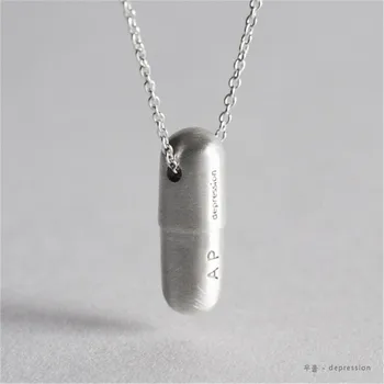POFUNUO 925 Sterling Silver Women Unique Originality Love Pill Charm Necklace Girls Vintage Style Fashion Fine Jewelry Necklaces
POFUNUO 925 Sterling Silver Women Unique Originality Love Pill Charm Necklace Girls Vintage Style Fashion Fine Jewelry Necklaces
