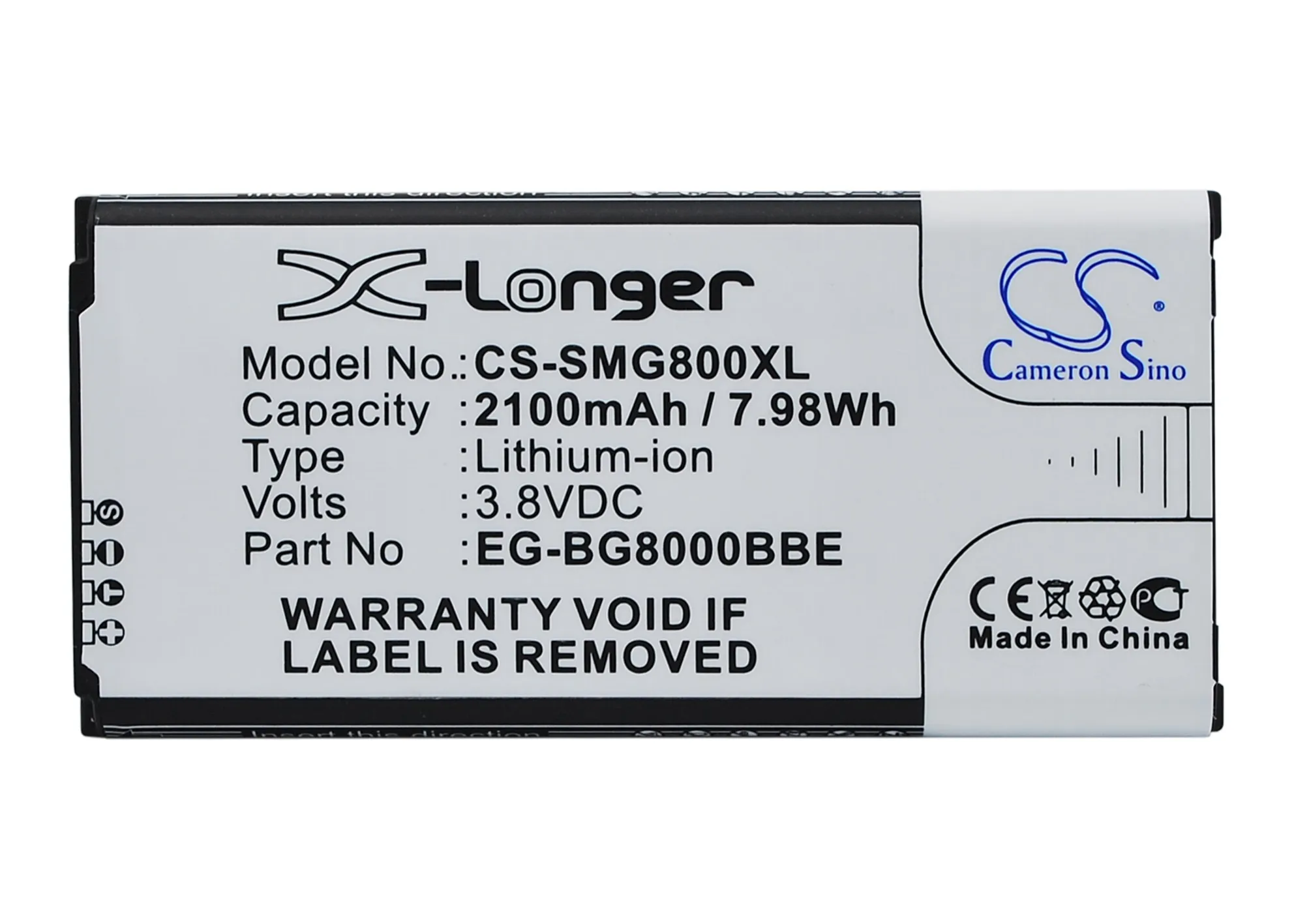 Cameron Sino EB-BG800BBE, EB-BG800CBE, EG-BG800BBE battery for Galaxy S5 Dx, Galaxy S5 Mini, SM-G800, SM-G800F, S
Cameron Sino EB-BG800BBE, EB-BG800CBE, EG-BG800BBE battery for Galaxy S5 Dx, Galaxy S5 Mini, SM-G800, SM-G800F, S