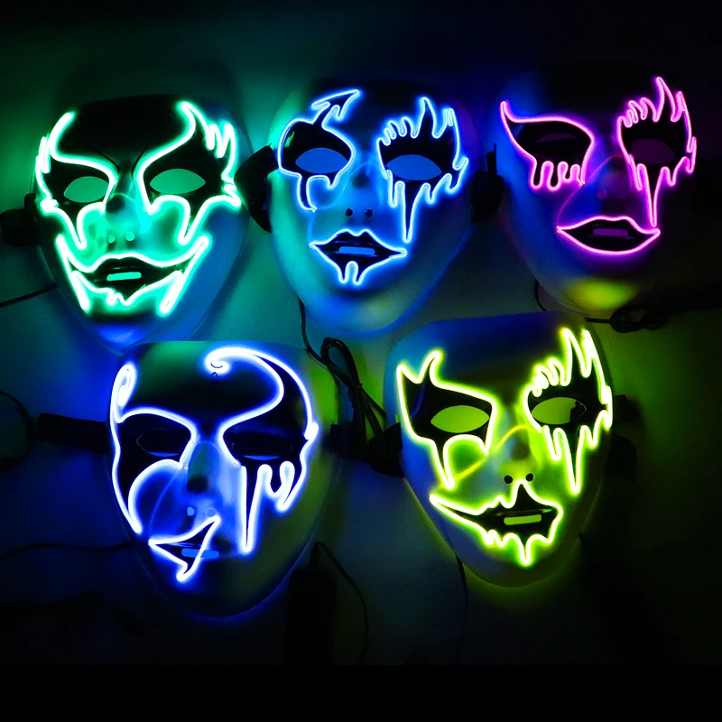 2019 New Halloween Skeleton Mask LED Glow Scary EL-Wire Mask Light Up Festival Cosplay Costume Supplies Party Mask Mardi Gras
2019 New Halloween Skeleton Mask LED Glow Scary EL-Wire Mask Light Up Festival Cosplay Costume Supplies Party Mask Mardi Gras