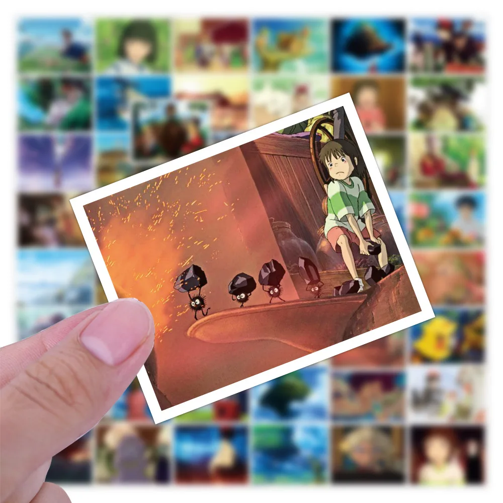 50pcs/pack Cartoon Japanese Anime Spirited Away Miyazaki Hayao Stickers for Refrigerator Car Helmet Gift Bicycle Guitar Notebook | Игрушки и
