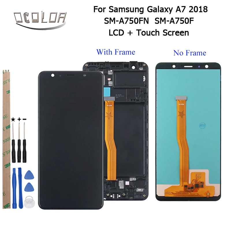 ocolor For Samsung Galaxy A7 2018 A750 LCD Display and Touch Screen 6.0" With Frame For Samsung A750F SM-A750F A750FN + Tools
ocolor For Samsung Galaxy A7 2018 A750 LCD Display and Touch Screen 6.0" With Frame For Samsung A750F SM-A750F A750FN + Tools